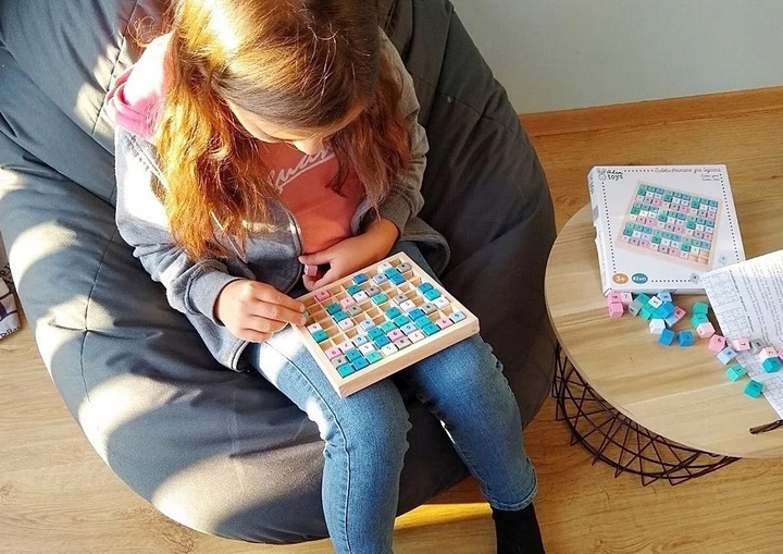 DREWNIANE SUDOKU GRA LOGICZNA MATEMATYCZNA ŁAMIGŁÓWKA EDUKACYJNA ADAM TOYS