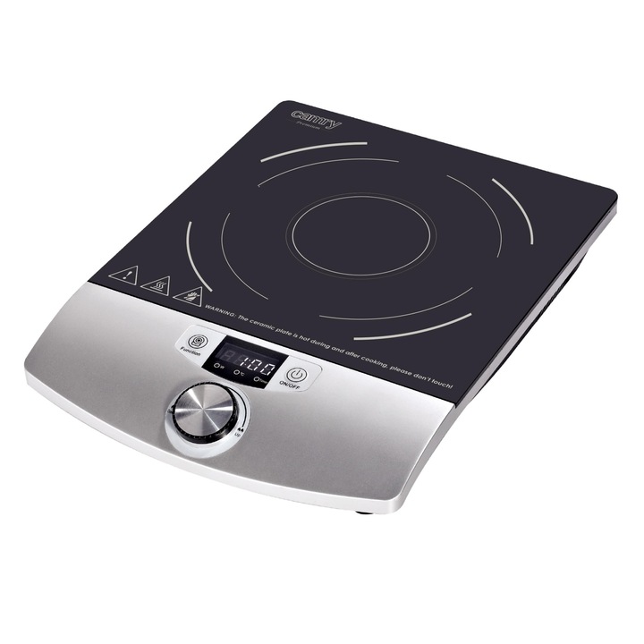 KUCHENKA INDUKCYJNA JEDNOPALNIKOWA PŁYTA GRZEWCZA SZKLANA 2000W TIMER LCD