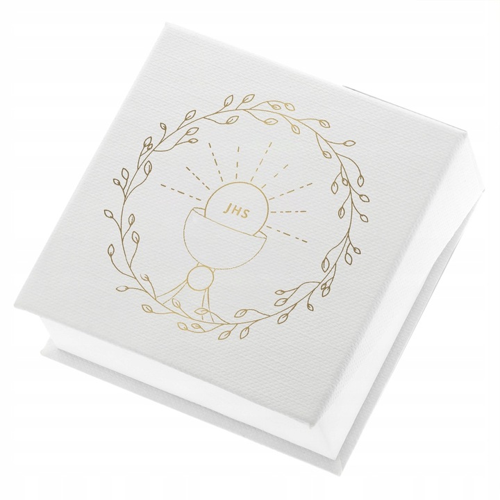 Srebrny krzyżyk z łańcuszkiem medalik komunijny łańcuszek z krzyżykiem