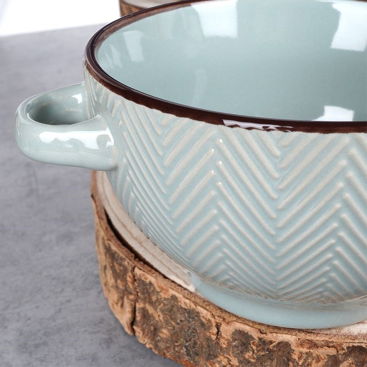 4x Miski BULIONÓWKI miseczki na zupę gulasz płatki z uszami uchwytami 620ml