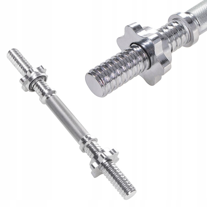 GRYF SZTANGIELKA + ZACISKI ZESTAW 40cm gryfik STAL 28mm do HANTLI KRÓTKI