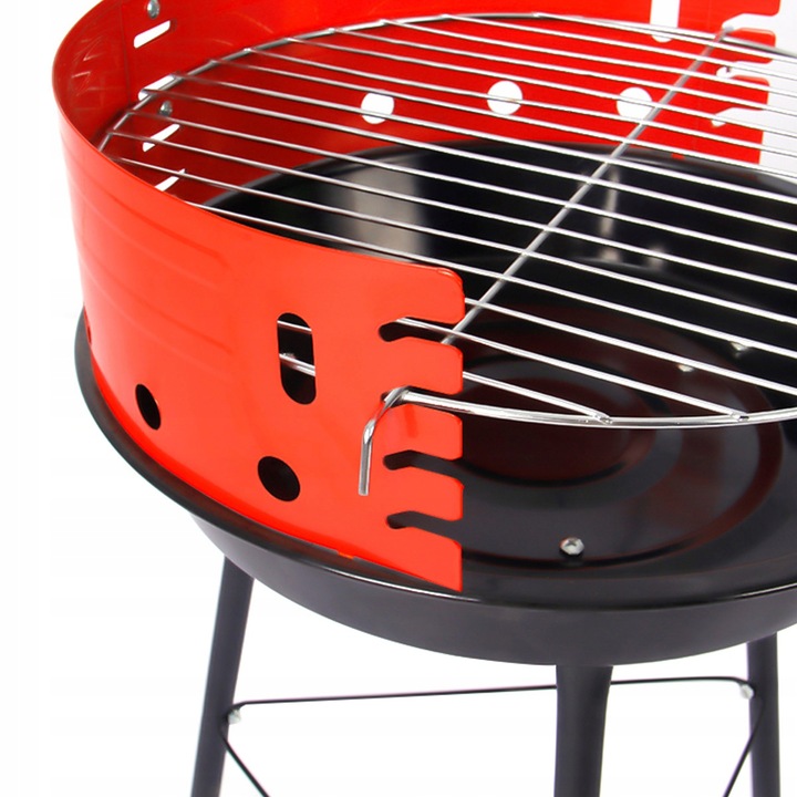 GRILL OGRODOWY TURYSTYCZNY PRZENOŚNY OKRĄGŁY WĘGLOWY KLASYCZNY KEMPINGOWY
