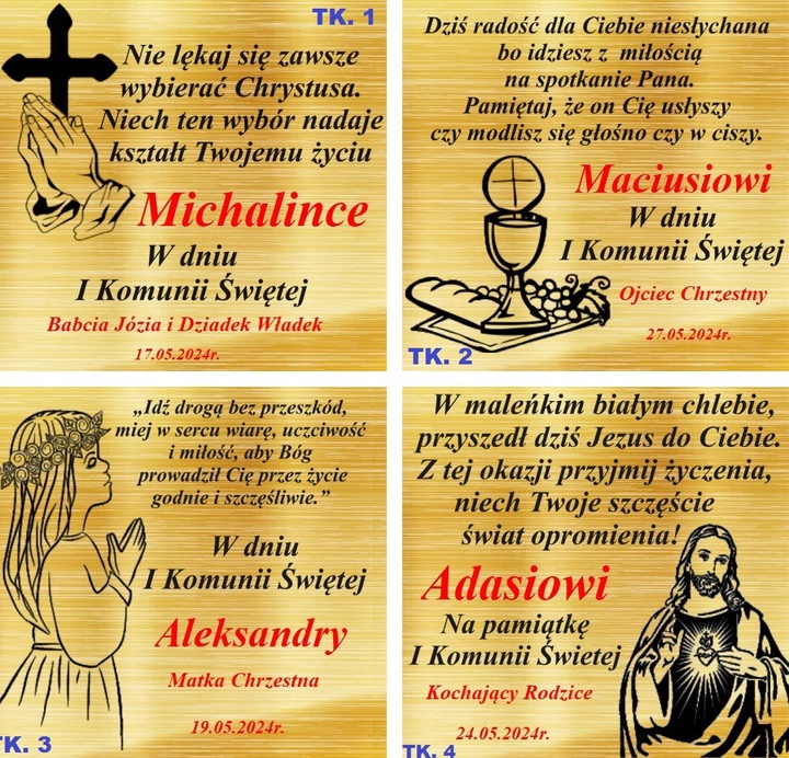 ZŁOTY ŁAŃCUSZEK Z MEDALIKIEM SREBRO 925/585 NA KOMUNIĘ CHRZEST GRAWER