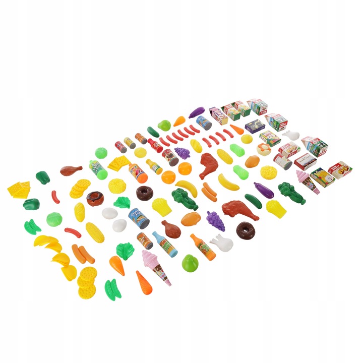 WARZYWA OWOCE PRODUKTY SPOŻYWCE DO KUCHNI DLA DZIECI PLASTIKOWE 120 el.