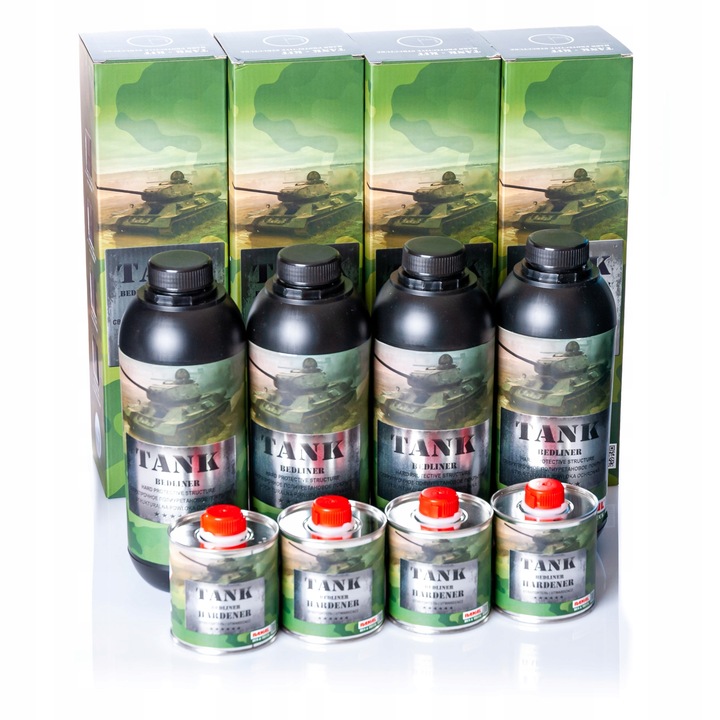 4x Powłoka Emalia Poliuretanowa Strukturalna Czarna TANK 2K RANAL