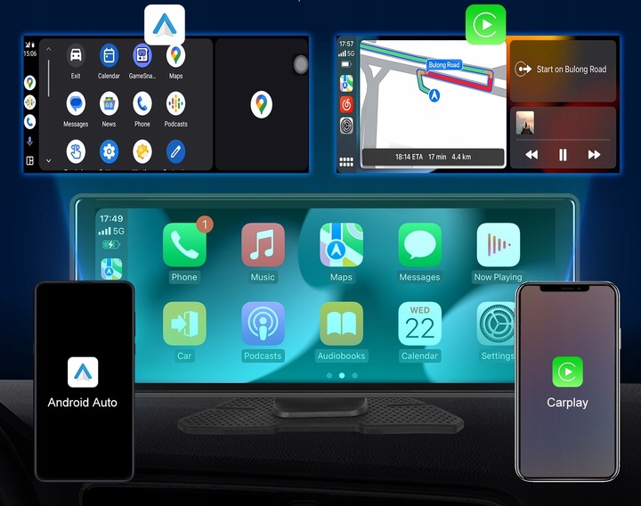 RADIO STACJA MULTIMEDIALNA WIDEOREJESTRATOR CARPLAY ANDROID DVR KAMERA AUX