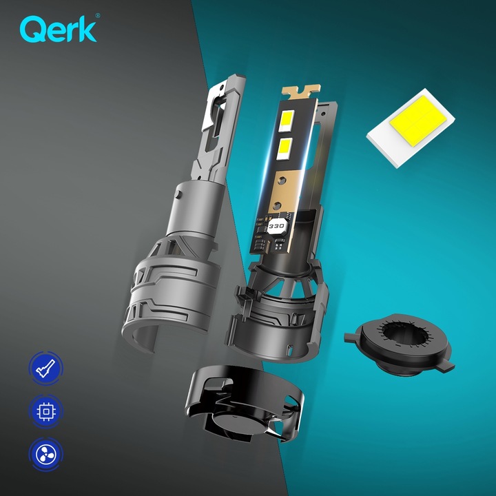 ŻARÓWKI LED H4 QERK E4 RETROFIT 120W 6000K MOCNE CANBUS ODCIĘCIE