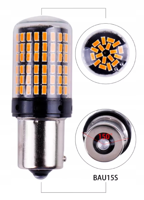 ŻARÓWKI LED BAU15S KIERUNKOWSKAZY POMARAŃCZOWE CAN