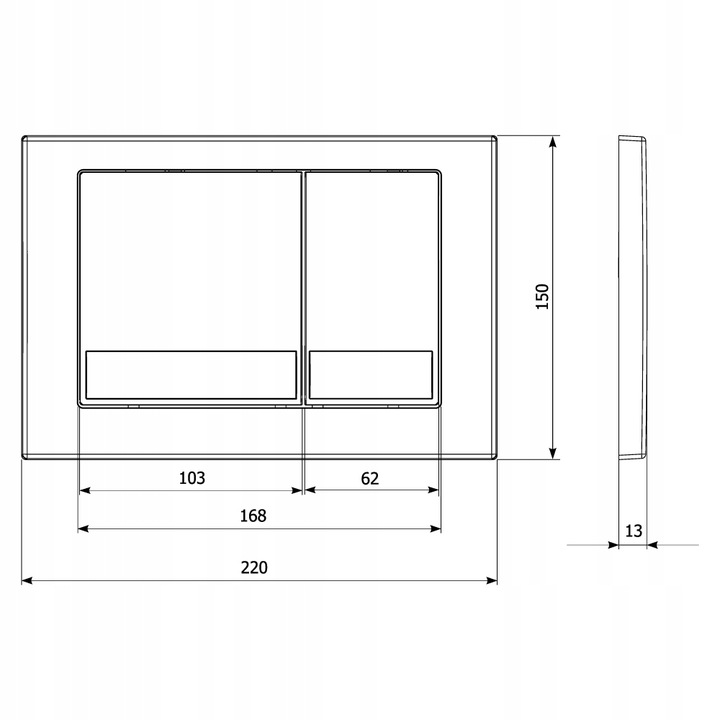 Przycisk spłukujący do WC Kk-Pol M06 biały