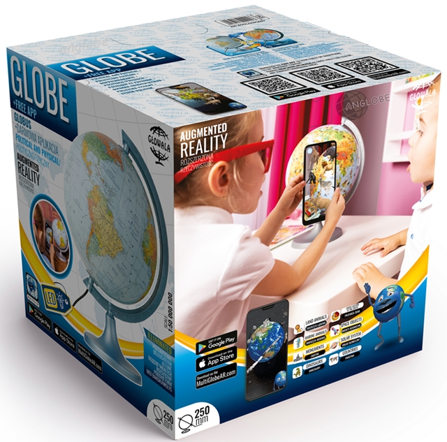 GLOBUS SZKOLNY 250 2W1 PODŚWIETLANY LED + APLIKACJA - na prezent - polski