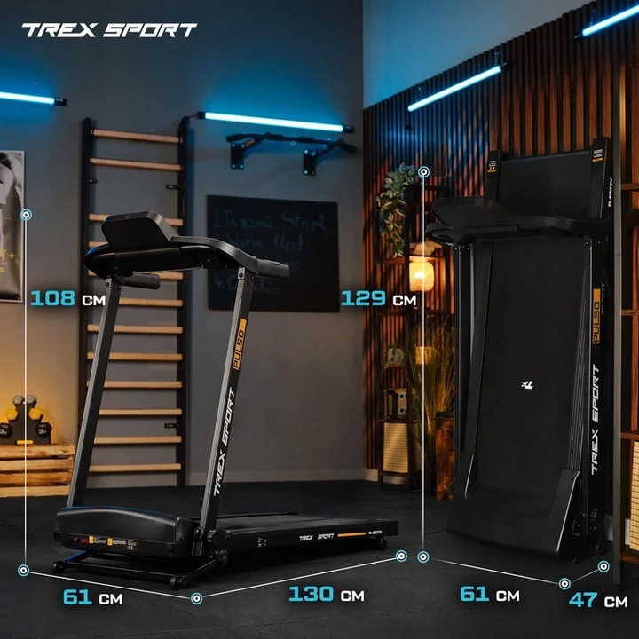 Bieżnia elektryczna składana domowa treningowa kąt nachylenia Trex Sport