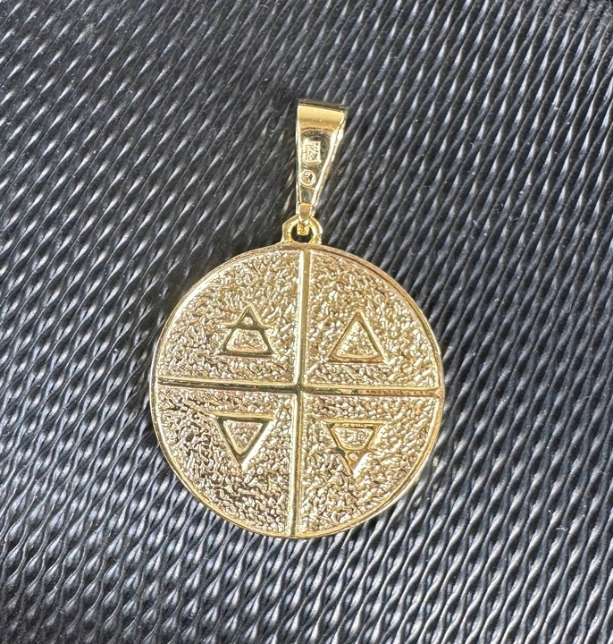 PIECZĘĆ SIEDMIU ARCHANIOŁÓW TALIZMAN ANIOŁÓW SREBRO 925 POZŁACANY ZAWIESZKA