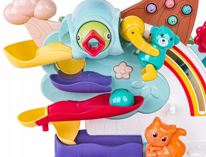 Interaktywny Tor kulkowy GRA MAGNETYCZNA NAKARM PTASZKA CYMBAŁKI PIANINO