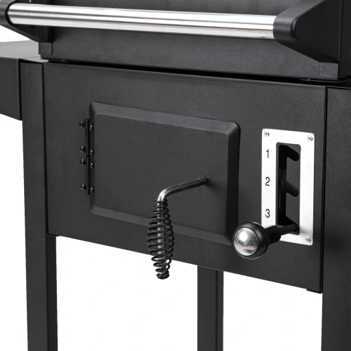 GRILL WĘGLOWY OGRODOWY SMART RUSZT ŻELIWNY WÓZEK