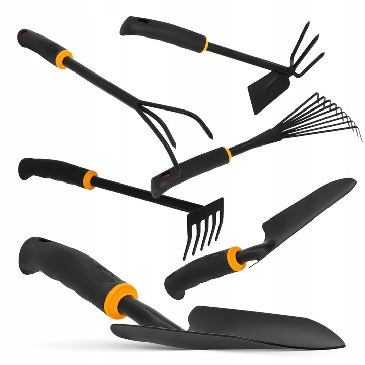 6x Narzędzia Ogrodowe 2x Łopatka Ogrodowa 2x Grabki Motyczka Pazurki Zestaw