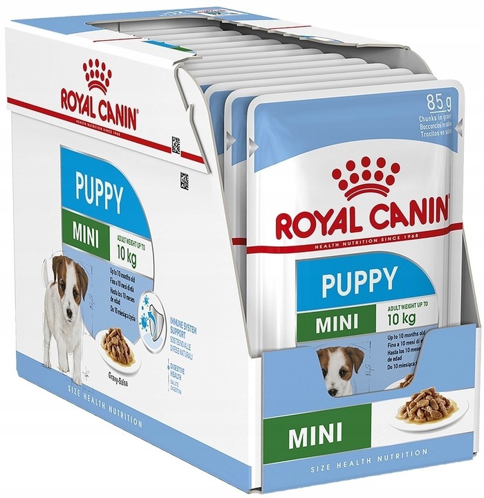 12 x Royal Canin Mini Puppy dla szczeniąt / KAWAŁKI W SOSIE 85g