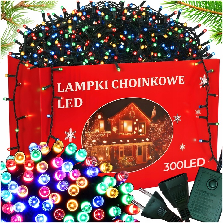LAMPKI CHOINKOWE 1000 LED MULTI KOLOR 63M WEWNĘTRZNE ZEWNĘTRZNE ŚWIATEŁKA