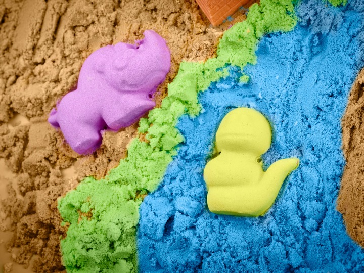 BibiMoon Piasek Kinetyczny 5kg ZESTAW Piaskownica Foremki Łopatka Wiaderko