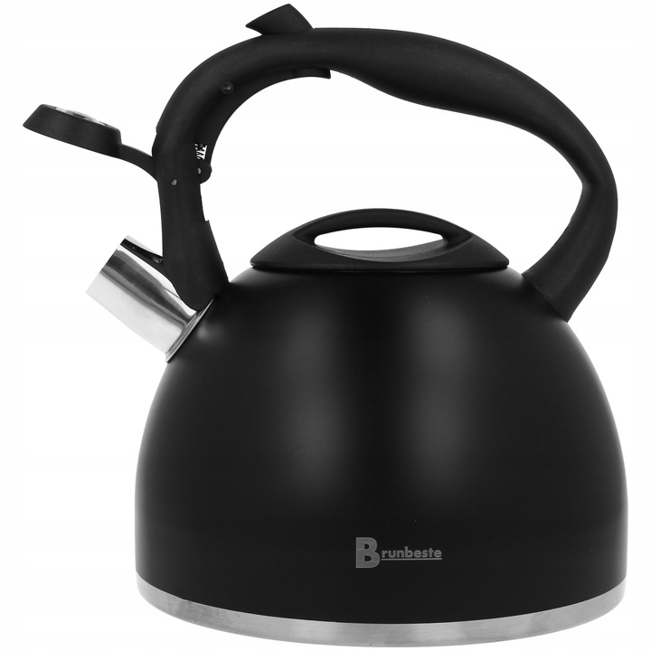 CZAJNIK TRADYCYJNY NA GAZ INDUKCJĘ Z GWIZDKIEM CZARNY MAT POJEMNY