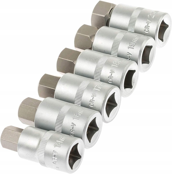 KLUCZE WPUSTOWE NASADOWE IMBUS HEX H5-H22 Z NASADKĄ 1/2' 12 SZT. NASADKI