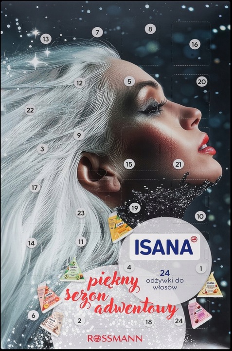 ISANA Kalendarz adwentowy z odżywkami do włosów, 24 elementy