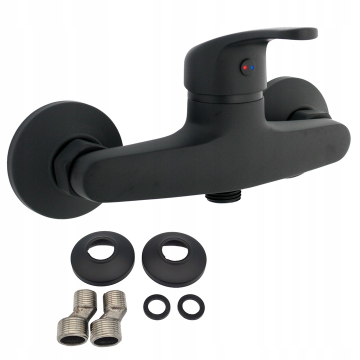 ZESTAW PRYSZNICOWY CZARNY Z DESZCZOWNICA, BATERIA, SŁUCHAWKA NATYNKOWY LOFT