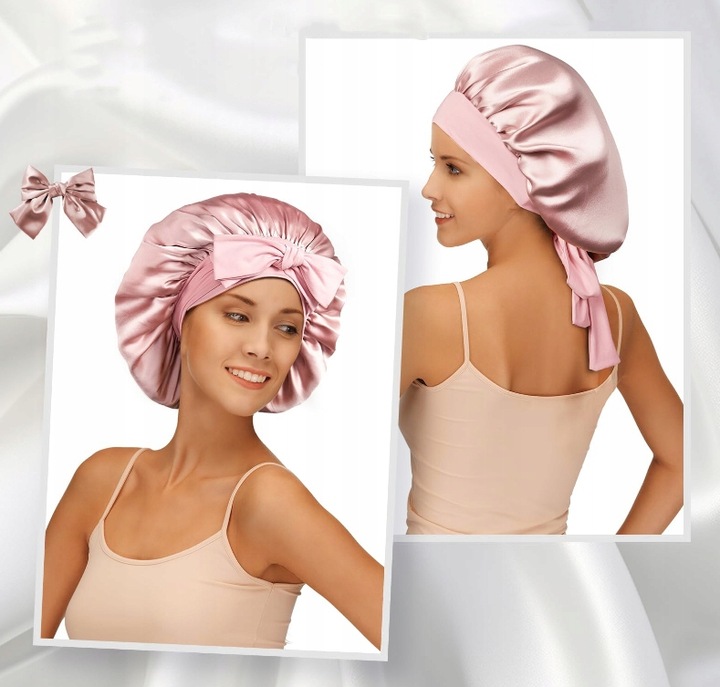 Jedwabny Czepek Do Spania Satynowy czepek na włosy do spania z opaską