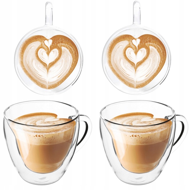 SZKLANKI FILIŻANKI TERMICZNE KUBKI DO HERBATY KAWY GRZAŃCA SERCA 250 ml