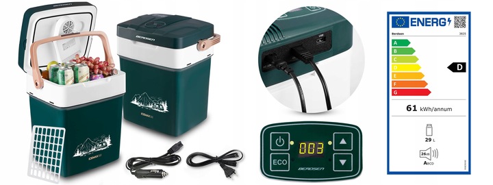 Lodówka turystyczna Berdsen Icemax 29 litry tryb ECO - zielona