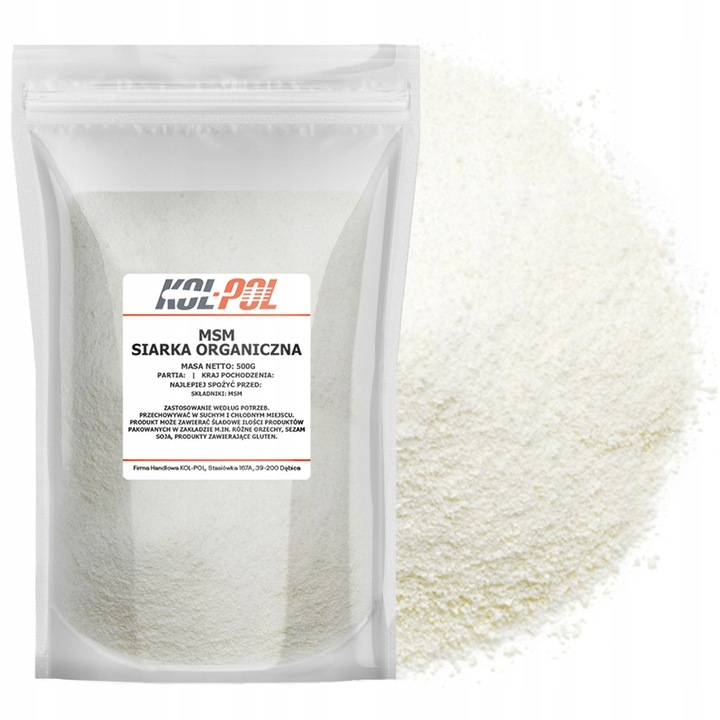 MSM SIARKA ORGANICZNA 500g Naturalny kolagen w proszku jakość Kol-Pol