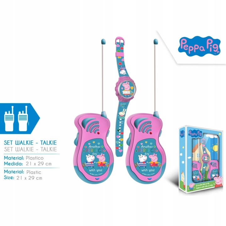 Zestaw Walkie talkie z zegarkiem cyfrowym Świnka Peppa. Peppa Pig PP17047