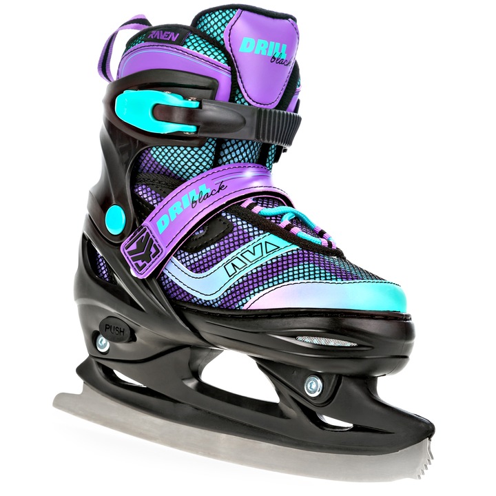 Rolki Łyżwy figurowe 2w1 Regulowane RAVEN Drill Violet/Mint 34-37