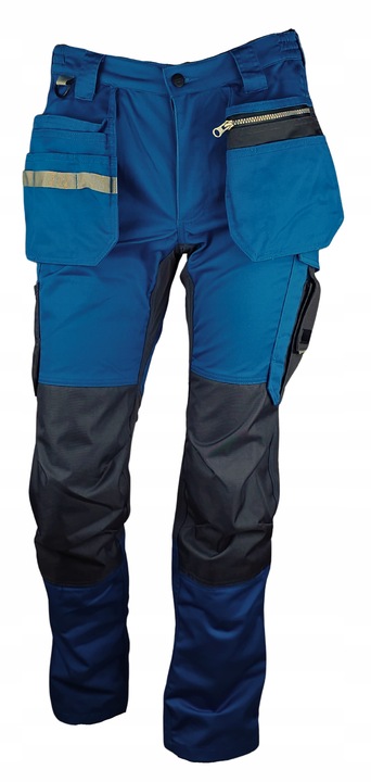 Spodnie ROBOCZE męskie BHP MOCNE ochronne ELASTYCZNE MONTERSKIE ODBLASKOWE