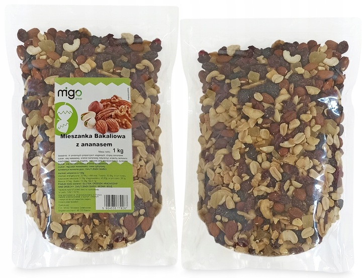 ZESTAW x2 MIESZANKA Bakaliowa z Ananasem 1KG MIX