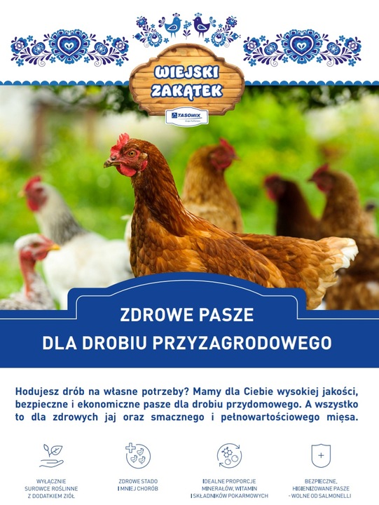 Pasza kura nioska TASOMIX Sypka 25 kg karma dla niosek WIEJSKI ZAKĄTEK