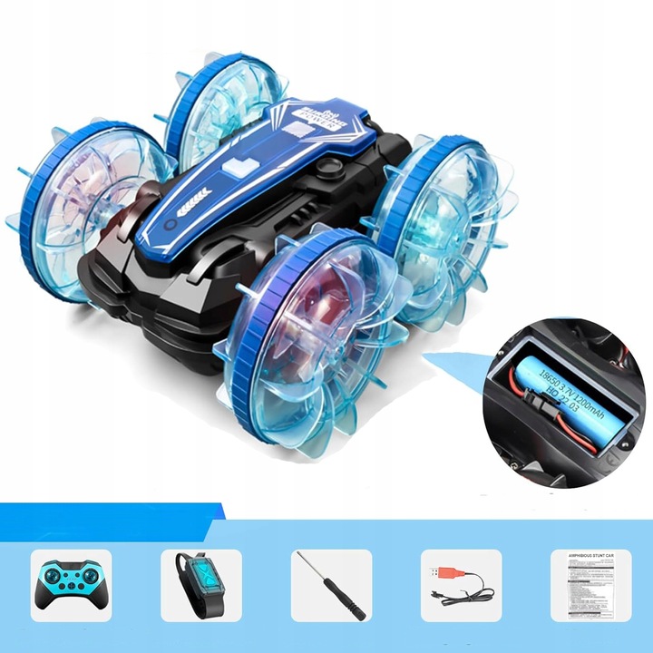 AMFIBIA AUTO SAMOCHÓD RC 4X4 TWISTER STEROWANE GESTAMI Z ŚWIATŁEM