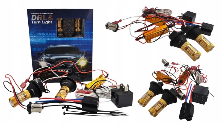 KIERUNKOWSKAZY LED PY21W BAU15S 1156 DRL ŚWIATŁA DZIENNE 2w1 ULTRA MOCNE