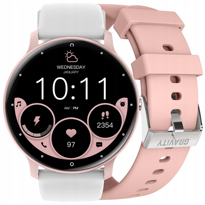 SMARTWATCH DAMSKI ZEGAREK GRAVITY ROZMOWY POLSKIE MENU +PASEK GRATIS GRAWER