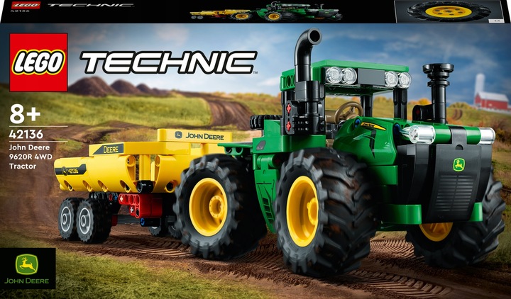 ZESTAW KLOCKÓW LEGO TECHNIC CIĄGNIK Z WYWROTKĄ PRZYCZEPKĄ TRAKTOR JOHN DEER