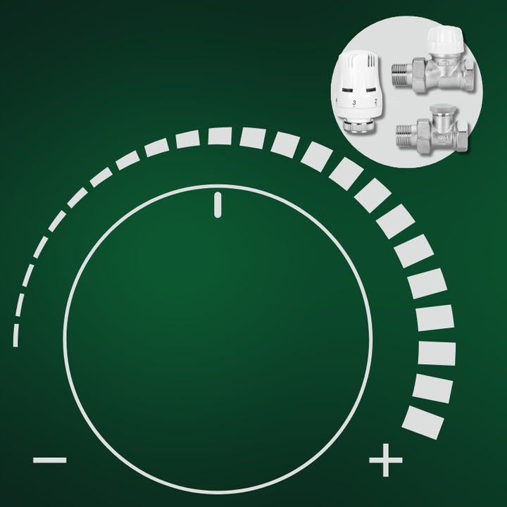 ZESTAW TERMOSTATYCZNY PROSTY Z NASTAWĄ WSTĘPNĄ ZAWÓR ZASILAJĄCY POWROTNY