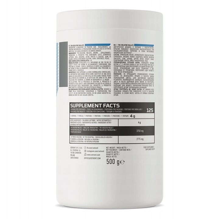 Ostrovit Tri-creatine malate mango kreatyna 500g