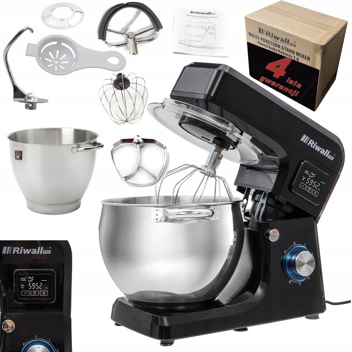 ROBOT KUCHENNY PLANETARNY MIKSER 2700W MISA 6,5L DO CIASTA ZBIERAK LCD