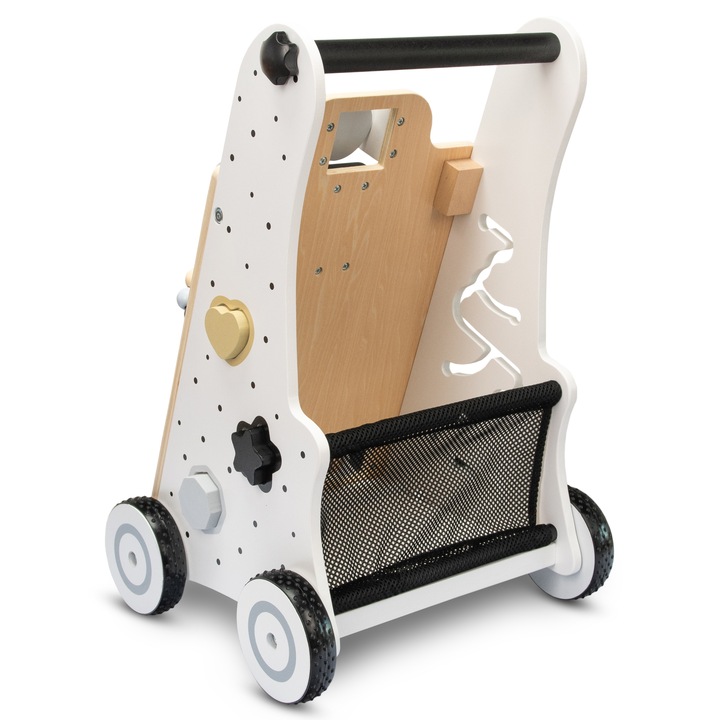 CHODZIK PCHACZ INTERAKTYWNY DLA DZIECI JEŹDZIK EDUKACYJNY 2W1 CZARNO-BIAŁY