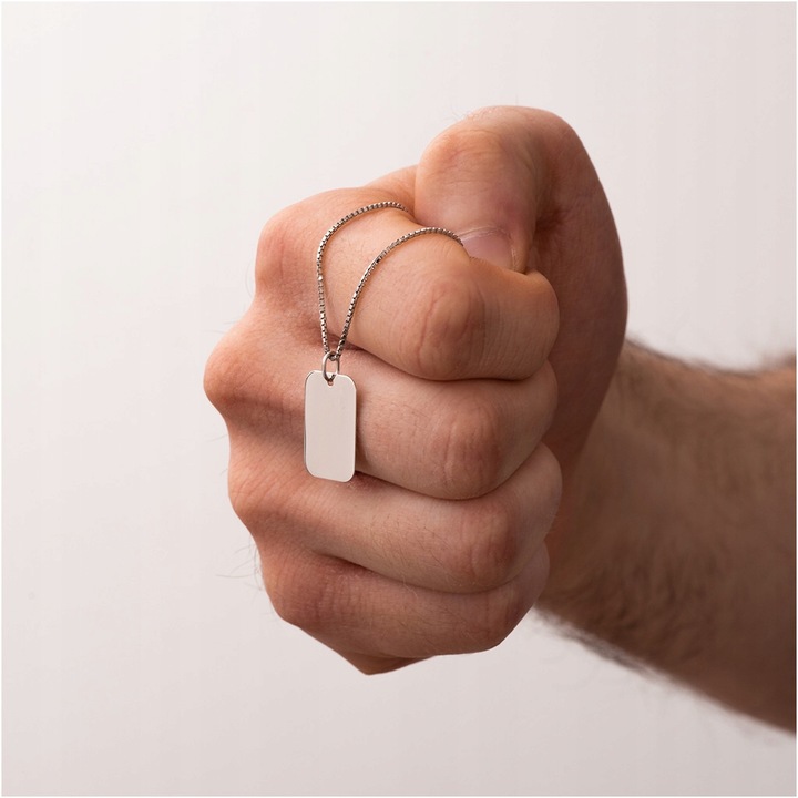 Nieśmiertelnik z grawerem z imionami rodziny męski naszyjnik srebro 925