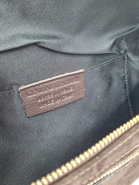 Vera Pelle torebka nerka skóra naturalna zamszowa brązowa czekoladowa zamsz