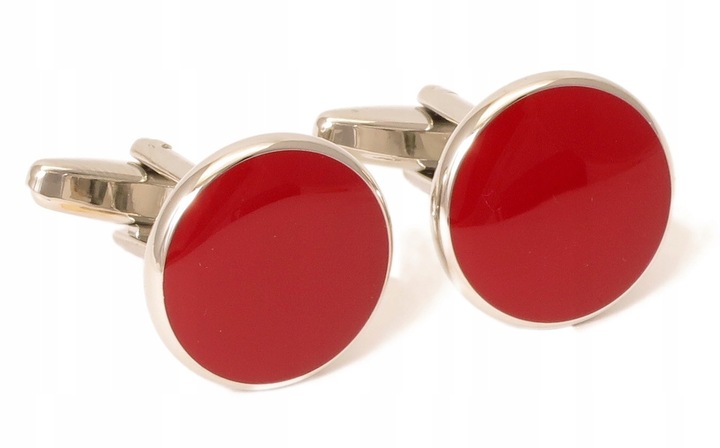 Czerwone spinki do mankietów koszuli - smokingowe L14