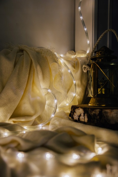 MOCNY WĄŻ ŚWIETLNY ZEWNĘTRZNY WEW LAMPKI CHOINKOWE 480 LED 20m BIAŁY ZIMNY