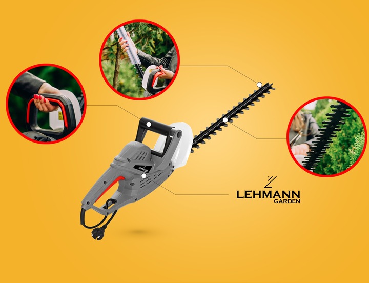NOŻYCE ELEKTRYCZNE DO ŻYWOPŁOTU KRZEWÓW GAŁĘZI SEKATOR LEHMANN 1500W OSTRE