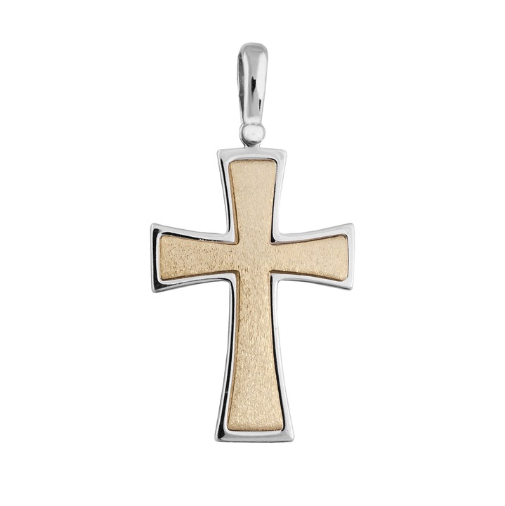 Krzyżyk Męski Srebrny Pozłacany Rodowany Elegancki Wysoka Jakość Srebro 925