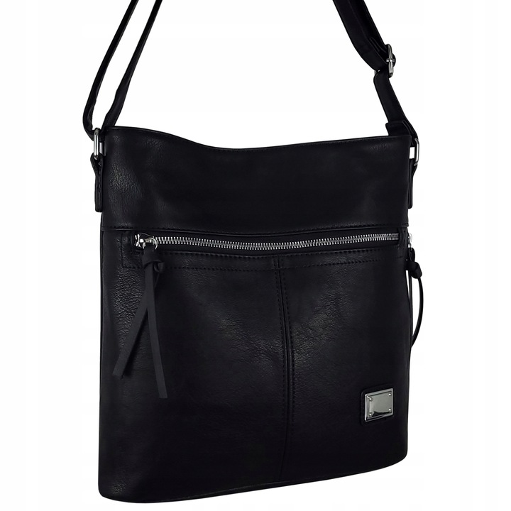 Torebka Damska Listonoszka Czarna Torba Worek Na Ramię Długi Pasek Lekka A5